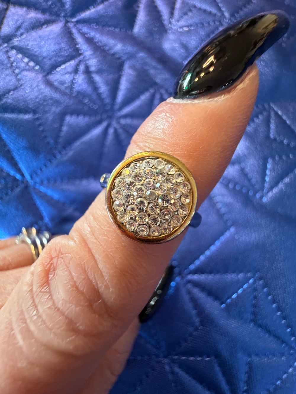 Park Lane Gold & Silver-Tone Sparkling Round Ring – Size 7